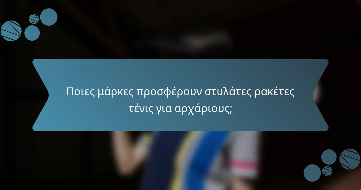 Ποιες μάρκες προσφέρουν στυλάτες ρακέτες τένις για αρχάριους;