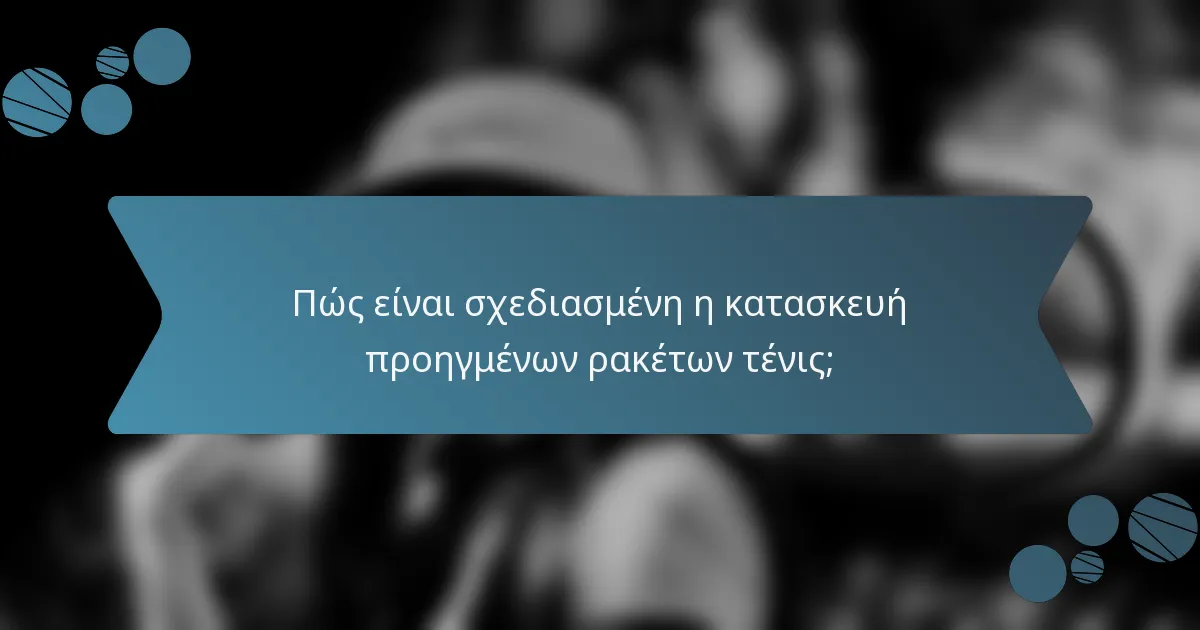 Πώς είναι σχεδιασμένη η κατασκευή προηγμένων ρακέτων τένις;